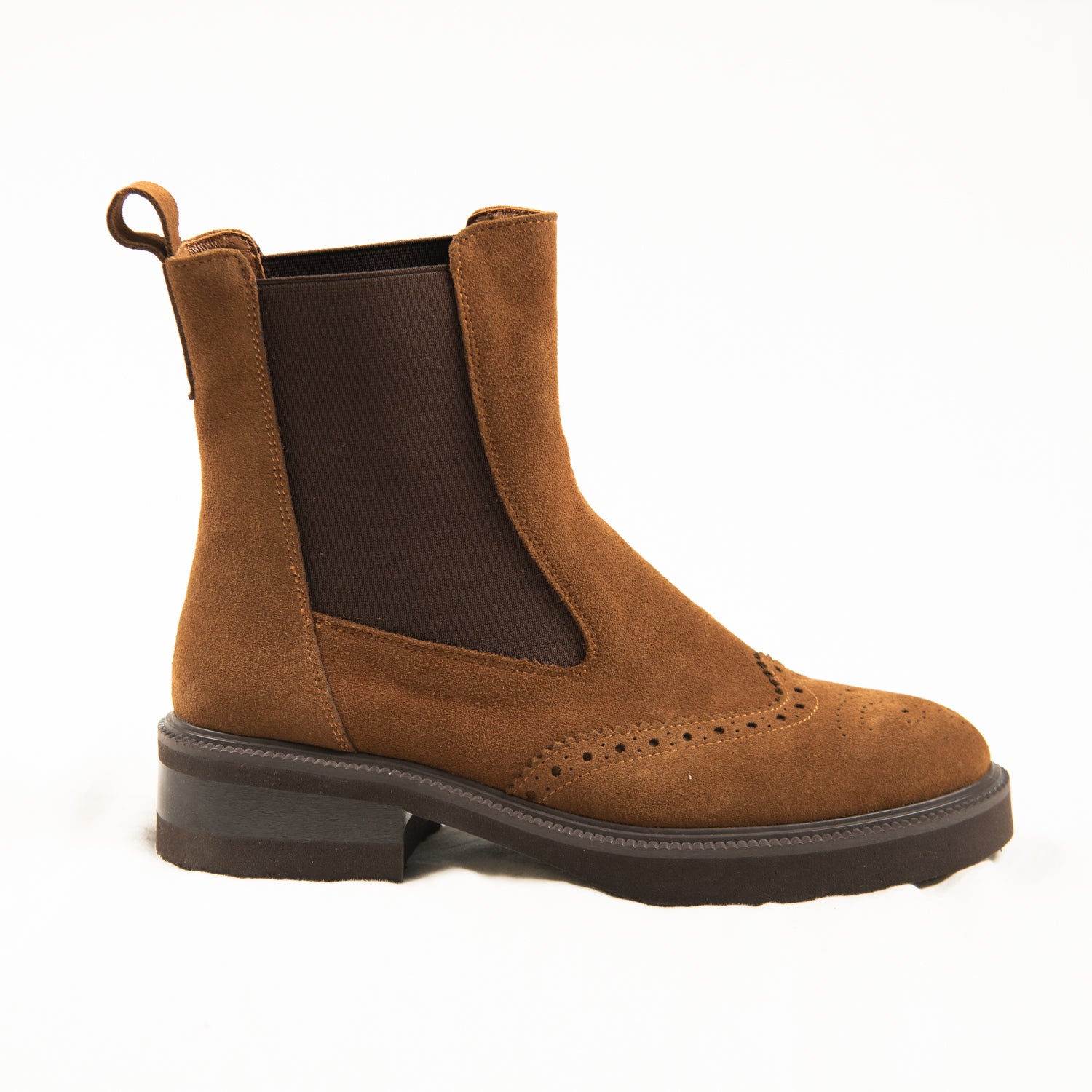Cinnamon Suede Brogue Chelsea