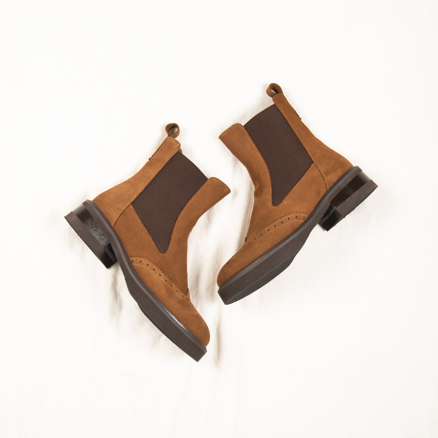 Cinnamon Suede Brogue Chelsea