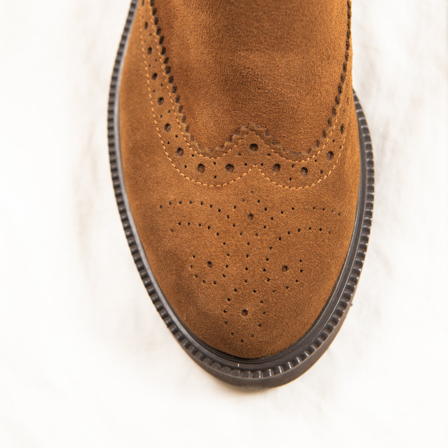Cinnamon Suede Brogue Chelsea