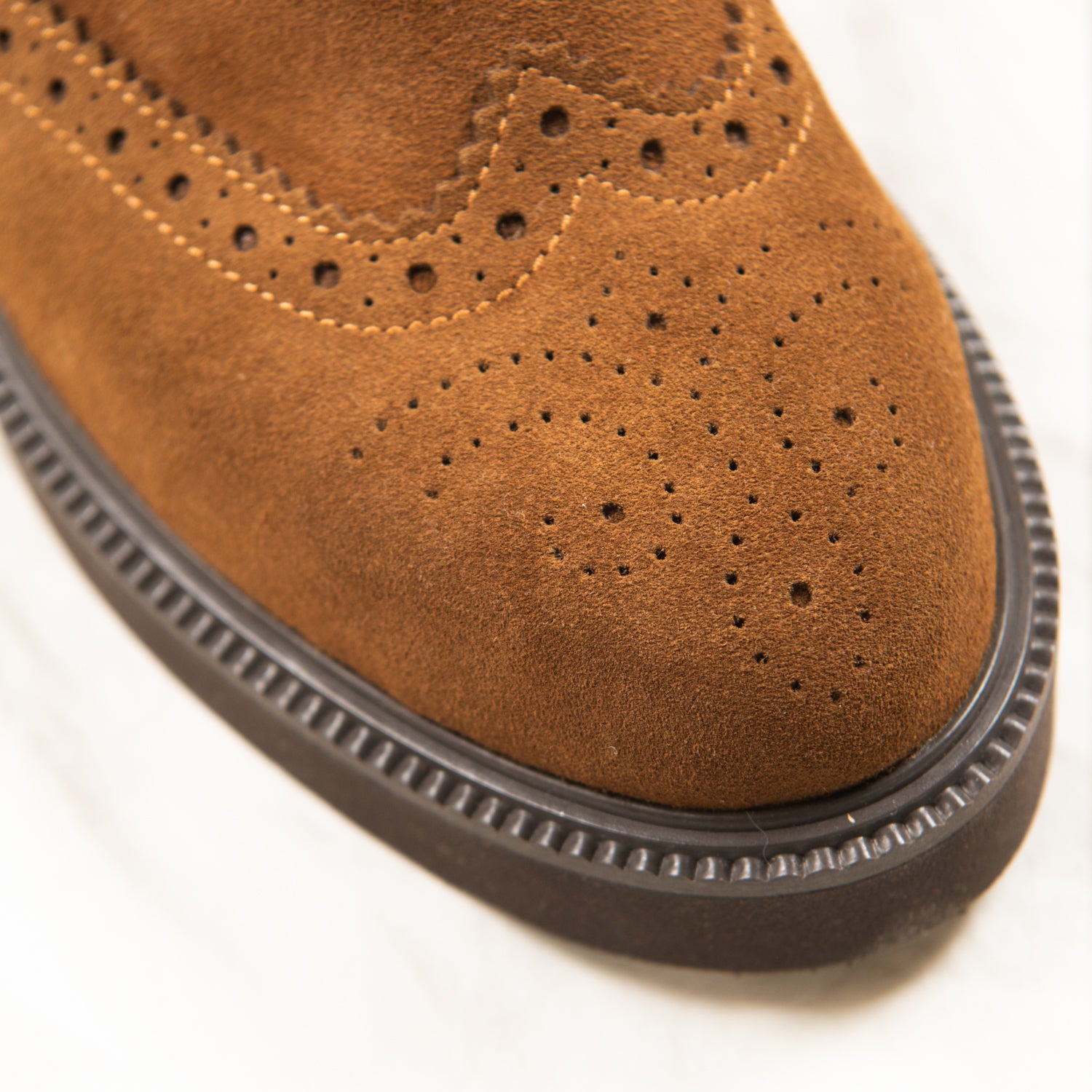 Cinnamon Suede Brogue Chelsea